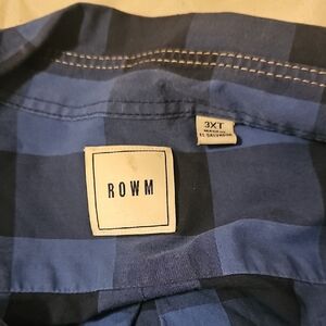 ROWM Men's Blue Casual Button Down Shirt.  Long Sleeve